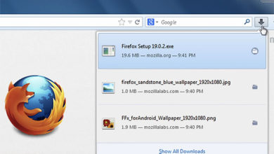 Кнопка менеджера завантажень в Firefox