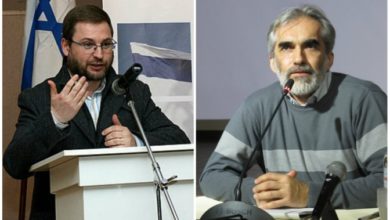 Семьон Гольдін (Єврейський Університет, Єрусалим) та професор Ярослав Грицак (Український католицький університет)