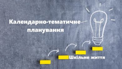 Календарно-тематичне планування -Шкільне життя