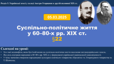 Суспільно-політичне життя у 60–80-х рр. ХІХ ст. -Історія в школі